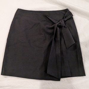 Loft Outlet Gray Bow Tie Faux Wrap Skirt Size 8